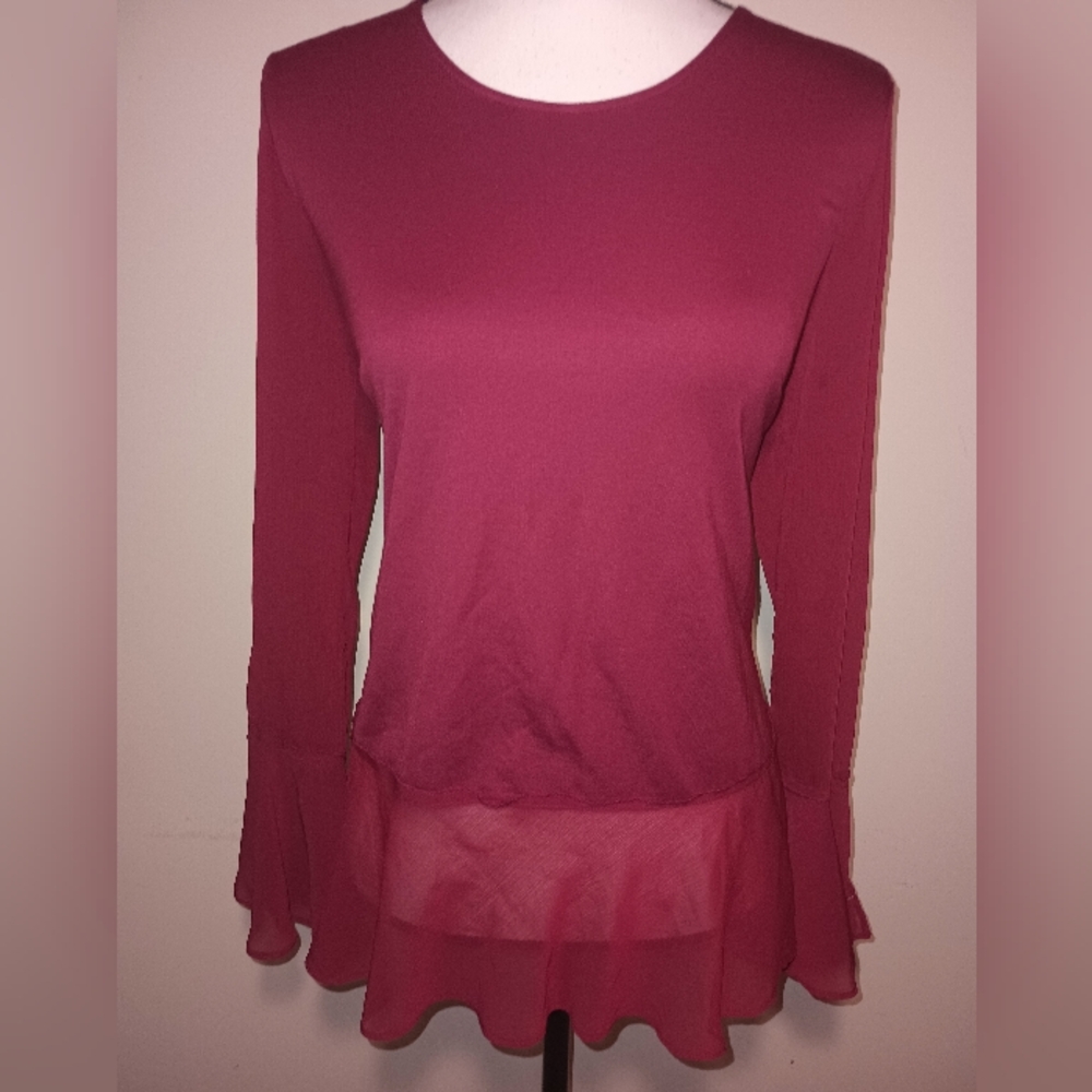 Chelsea & Theodore Rose Long Sleeve Blouse SZS